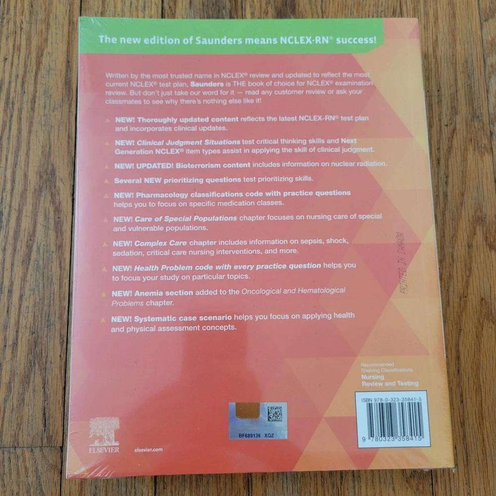 Saunders 8th Ed NCLEX-RN Examination Comprehensive Review Textbook NEW College